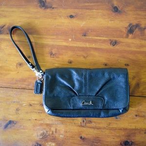 Coach Black Leather Wristlet